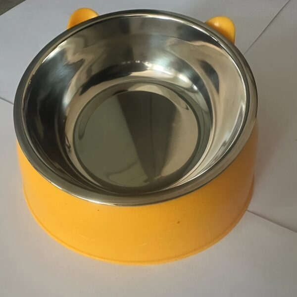 Cat Bowl, 15 Degrees Raised Stainless Steel Cat Feeder Bowl With Non Slip Base, 100ml Cat Food Water Feeder Tilted Pet Bowl For Neck Protection - Image 12