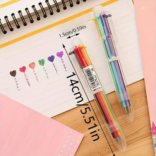 6-color Ballpoint Pen Multi-color Gel Pen Graffiti Marker Pen Stationery For School - Image 6