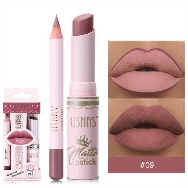 Golden Box Matte Lipstick + Lip Liner Lasting Waterproof Nude Lipstick 24 Hour Waterproof Velvet Nonstick Cup Lipgloss Lip Stain Pigmented Lip Makeup Valentine's Day Gifts - Image 30