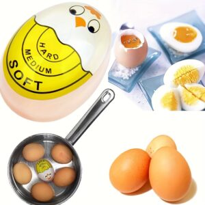 1pc/Red/Yellow Changing Egg Timer And Boiled Egg Holder - Perfect for Soft And Hard Boiled Eggs, Safe And Fun, Easy to Read, No Guessing! RV Gadget, Kitchen Accessory. RV Kitchen Cooktop Accessories, Without Battery