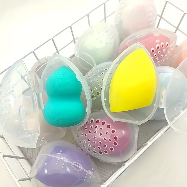 Protective Makeup Sponge Travel Case - Breathable Beauty Blender Holder with Clear Storage Box - Image 12
