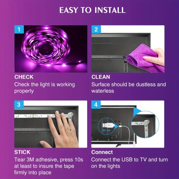 Wireless Infrared Remote Control RGB LED Strip Lights Flexible Ribbon Lamp Decor for Living Room Atmosphere Lighting Decoration String - Image 10