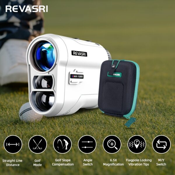 REVASRI Golf Rangefinder with Slope & Pin Lock Vibration - 914.4meter Laser Range Finder, External Slope Switch (Tournament Legal), Rechargeable Battery, Flag Lock, Straight-Line Distance Measurement for Golfers & Beginners - Image 7