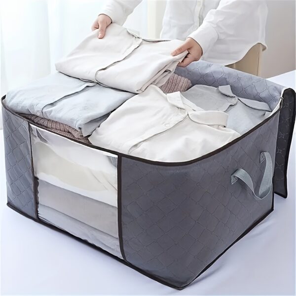 1pc Large Capacity Clothes Storage Bag - Makeup Travel Packaging Bag With Reinforced Handle And Sturdy Zipper - Bedroom Accessories - Image 4