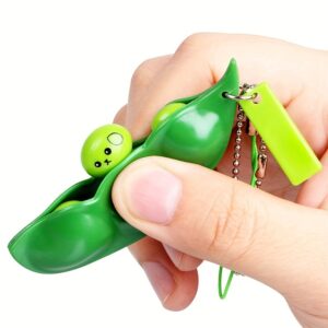 [Stress Fidget Toy] 1pc Anti Stress Fidget Toy | Kawaii Funny Beans Squeeze Decompression Toys Keychain For Child Adult | Halloween Christmas Gift