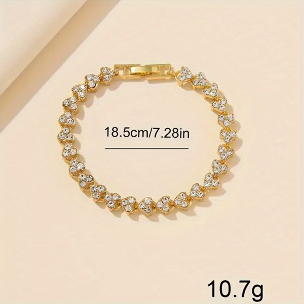 2pcs Elegant Rhinestone Watch Stainless Steel Fashion Minimalist Luxury Full Rhinestone Bracelet Quartz Watch Gifts for Eid - Image 6