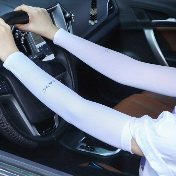 2pcs Women's Ice Sliky Fiber Fabric Arm Sleeve Cooling Hand Covers for Running, Fishing, Cycling - Image 17