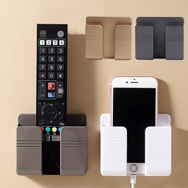 1pc Wall-Mounted Multifunctional Storage Box - Space-Saving Organizer with Phone Holder, Remote Control Shelf, and Bedside Storage - Perfect for Bedroom, Bathroom, Office, and Kitchen