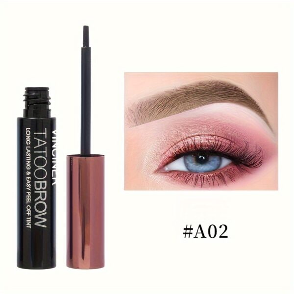 Waterproof Dye Eyebrow Gel Semi-Permanent Long Lasting Black Brown Eyebrow Tattoo Tint Sweatproof Film Forming Tearing Off Eyebrow Cream - Image 5