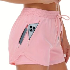 Women'S Casual Sports Shorts - Beige, Stretchy Lycra Fabric, Drawstring Waist, Multiple Pockets for Running and Fitness, Casual Sportswear|Casual Fit|Stretchy Fabric
