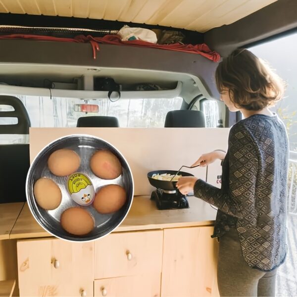 1pc/Red/Yellow Changing Egg Timer And Boiled Egg Holder - Perfect for Soft And Hard Boiled Eggs, Safe And Fun, Easy to Read, No Guessing! RV Gadget, Kitchen Accessory. RV Kitchen Cooktop Accessories, Without Battery - Image 8