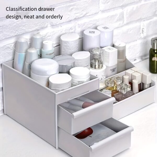 Makeup Organizer for Vanity Large Capacity Desk Storage with Drawers  Holder for Cosmetics, Skincare, Eyeshadow, Lotions, Lipstick, Nail Polish and Jewelry in Bathroom Bedroom Countertop - Image 14