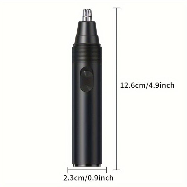 1pc Nose Hair Trimmer, Professional Painless Nose And Ear Hair Trimmer For Women Men, Stainless Steel Head Nose Hair Remover, Mute Efficient Battery-Operated Easy To Clean - Image 2