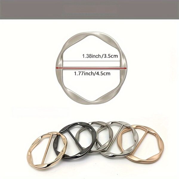 5pcs Versatile Metal Scarf & T-Shirt Clips - Effortless Knotting and Waist Cinching Accessories for Sewing, Knitting, and DIY Crafting - Easy to Use, Adjustable, and Reusable - Image 12