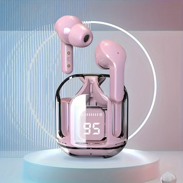 Transparent Wireless Earbuds Wireless 5.3 Headphones with ENC Noise Canceling Earphones, HiFi Dual Stereo Microphone Mini In-Ear Earbuds with Charging Case And LED Digital Display Sports Headset, Wireless Earbuds, Noise Canceling, HiFi, Sports Headset - Image 4