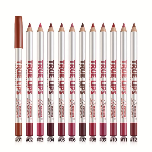 12pcs Matte Lip Liner & Lipstick Pencil Set - Long-Lasting, Non-Stick Formula in Vibrant Reds & Browns, Sulfate-Free for All Skin Types - Image 5
