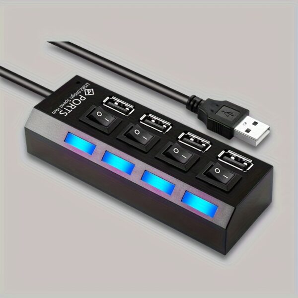 High Speed 4/7ports USB Splitter Hub USB Hub 2.0 Use Power Adapter USB 2.0 Multiple Expander Switch Hub Docking Stations 30CM Cable - Image 3