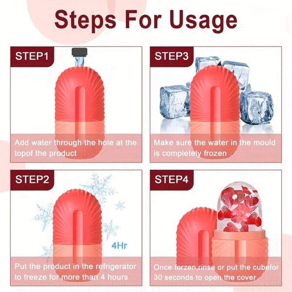 Ice Face Roller, Ice Roller For Face & Eye Puffiness, Facial Massager Contour And Enhance Skin Care & Glow, Ice Facial Roller Mold Cube, Reusable & Leakproof - Image 13