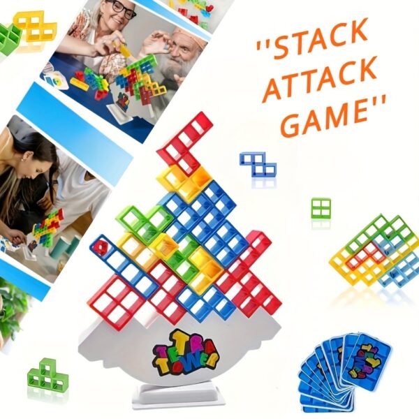 [Fun Balance Toys] Balance Tower Games, Stacking Fun Desktop Toys | Balancing Blocks, Entertaining Party Games | Balance Stacking Toys for Family Games, Gatherings, And Travel - Image 3