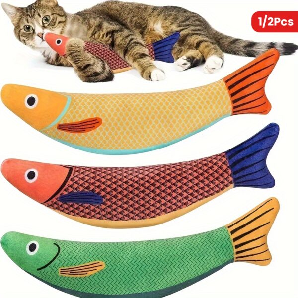 1/2pcs Ultra-Soft Crinkle Sound Cat Saury Fish Toy - Interactive Kicker for Indoor Exercise & Endless Fun - Image 20