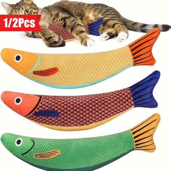 1/2pcs Ultra-Soft Crinkle Sound Cat Saury Fish Toy - Interactive Kicker for Indoor Exercise & Endless Fun - Image 13