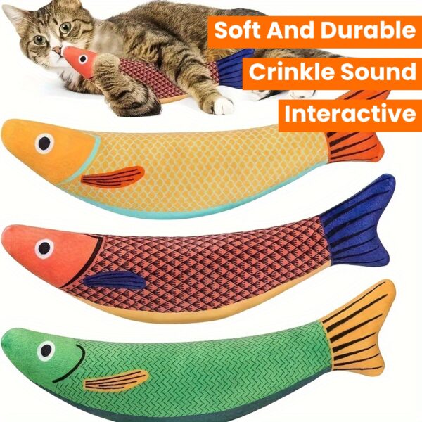 1/2pcs Ultra-Soft Crinkle Sound Cat Saury Fish Toy - Interactive Kicker for Indoor Exercise & Endless Fun - Image 16