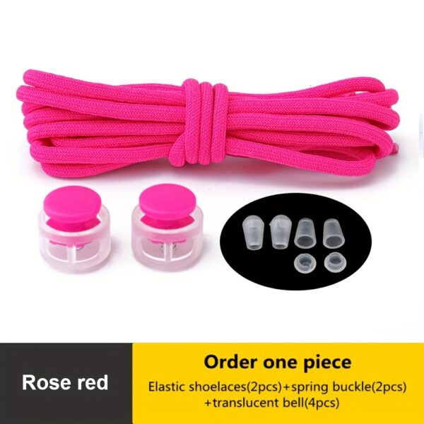 1 Pair Round Elastic Shoelaces, No Tie Shoelaces For Sneakers Casual Shoes Skate Shoes - Image 22