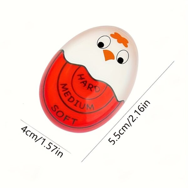 1pc/Red/Yellow Changing Egg Timer And Boiled Egg Holder - Perfect for Soft And Hard Boiled Eggs, Safe And Fun, Easy to Read, No Guessing! RV Gadget, Kitchen Accessory. RV Kitchen Cooktop Accessories, Without Battery - Image 2