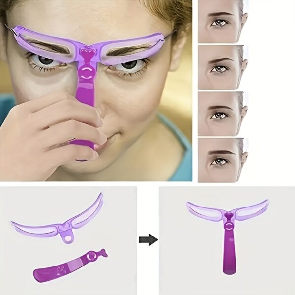 8pc Eyebrow Shaping Template Kit With Handle - Grooming Card For Defined And Perfectly Shaped Brows - Reusable - Image 2