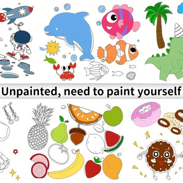 Doodle Painting Roll, Painting Paper Roll DIY Painting Painting Color Filling, Develop Imagination Painting Tools (Without Pen, Uncolored Painting Roll) Halloween/Christmas Gift Easter Gift - Image 7
