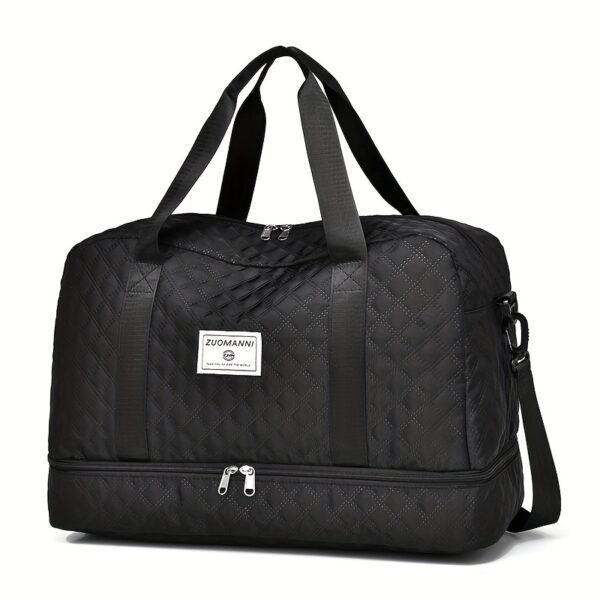 Ultra-Lightweight Large Capacity Argyle Travel Duffle Bag - Spacious & Highly Portable for Overnight Trips, Stylish Luggage Solution - Image 5