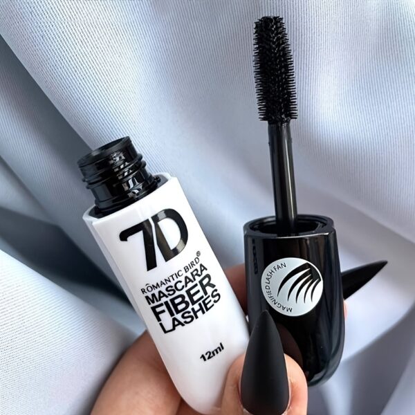 Lengthening 7D Silk Fiber Mascara with 4D Volume - Waterproof, Long-Lasting, Talc-Free, for All Skin Types, Black - Image 9