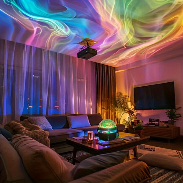 Aurora LED Mood Projection Light RGB Remote Control, Galaxy Star Projector, Bedroom Night Light Projector, Star Projector, Adult Room Decoration, Home Theater, Ceiling, Gift Decoration, Camping, Wedding Decoration, Amazing Projection Light Gift, Holiday P - Image 2