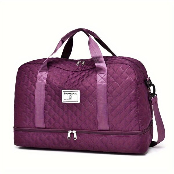 Ultra-Lightweight Large Capacity Argyle Travel Duffle Bag - Spacious & Highly Portable for Overnight Trips, Stylish Luggage Solution - Image 21