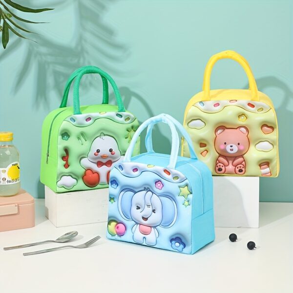 1pc Girl's New Large-capacity Lunch Bag, 3D Pattern Cartoon Lunch Box Bag For Taking Out, Ideal choice for Gifts - Image 2