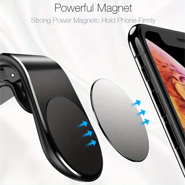 L Shape Air Vent Mount Stand Magnetic Mobile Holder Magnetic Car Phone Holder - Image 6