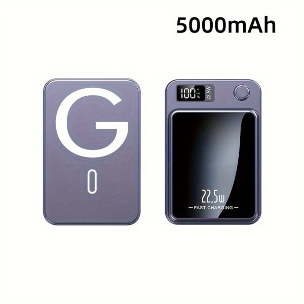 New 5000/10000mAh Magnetic Wireless Power Bank 22.5W/PD20W Suitable for Apple 15pro/14max/13/12 Android Mobile Phones USB/Type-C Portable Charger with LED Power Display Outdoor Travel Emergency Backup Power Bank - Image 11