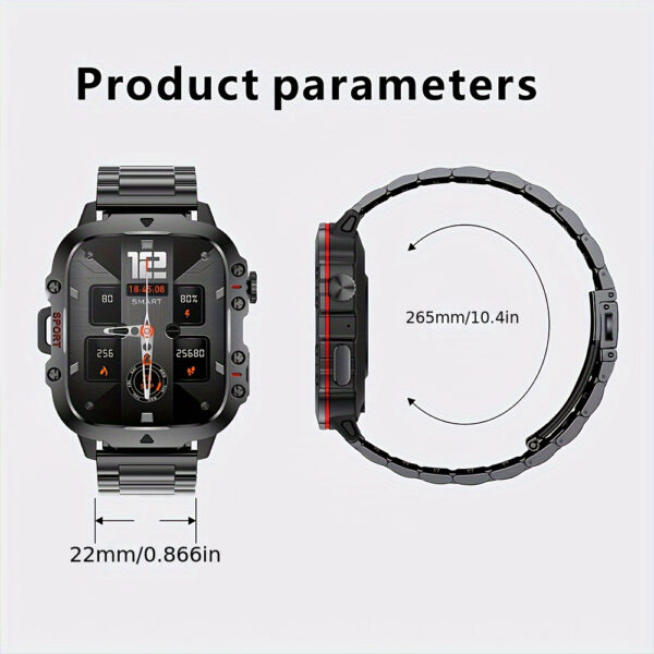 New Rugged Smart Watch for Men Wireless Talk Sports Fitness AI Voice Outdoor 100+ Sports Mode Outdoor Smart Watch - Image 2