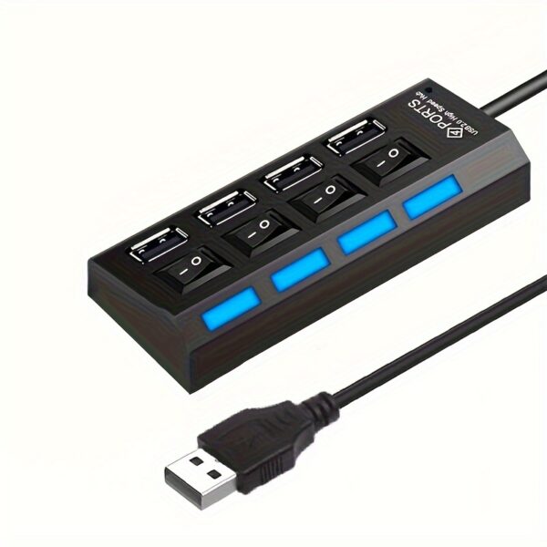 4 IN 1 USB HUB, 7 IN 1 USB 2.0 HUBS,USB Connectivity With 4-Port/7-Port USB 2.0 HUB, LED Power Indicator Docking Station Compatible For Laptops,PC,XBOX,PS4 And Other - Image 3