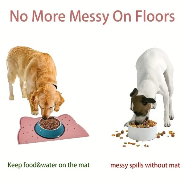 1pc Waterproof Silicone Pet Food Mat - Non-Slip, Easy To Clean - Image 9