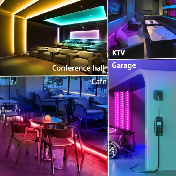Color Changing Smart LED Strip Lights - HBOWMDJIA 3ft-100ft LED Strip with Music Sync, App Control, Remote, and USB Power - Ideal for Bedroom Ambiance & Party Decorations - Image 12