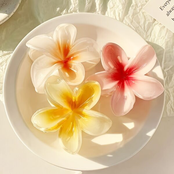 6pcs/1pc Random Color Egg Flower Hairpin, Plastic Fairy Elegant Hairpin, Ideal Gift Choice Gradient Color Flower Hair Claw Clip - Sweet and Elegant Hawaiian Style, Suitable for Women and Girls - Fashion Casual Accessories, Photo Props and Gifts - Image 12