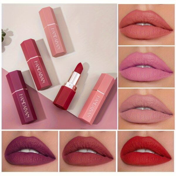 6-Color Single Matte Non-Stick Lipstick, No Fading, Long-Lasting Moisturizing And Waterproof Lipstick, Highlights The Complexion, Even Color, Delicate And Smooth Material, Classic 6 Colors, a Must-Have for Dating Parties, Interviews And Attending Events, - Image 5