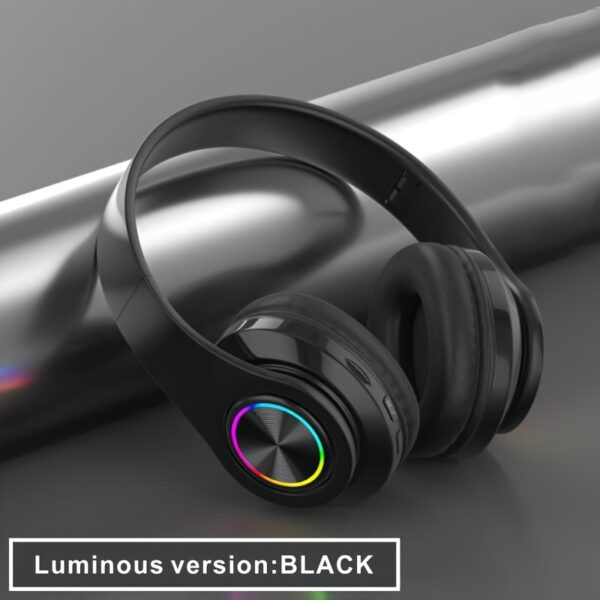 [Wireless Deep Bass Headphones] Foldable Wireless Headphones with Deep Bass, Lightweight Gaming Earbuds with Built-in Mic, 3.5mm Audio Cable Compatible, USB Type-C Charging, Non-Waterproof, Push Button Volume Control, for Travel & Work, Adult - No Charger - Image 13