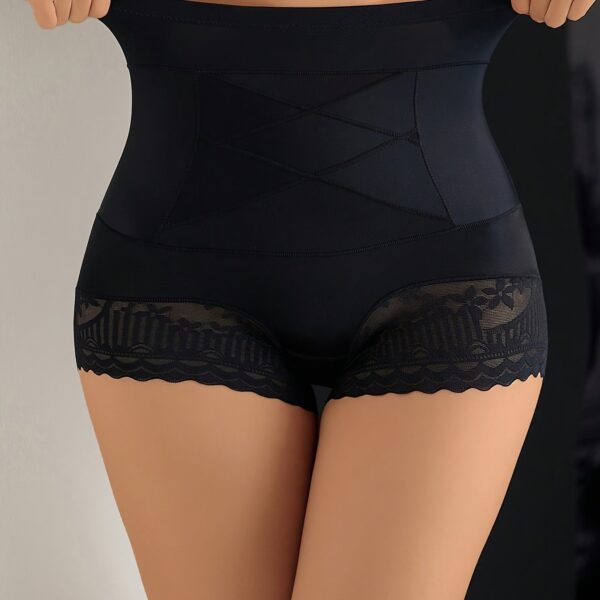 High-Waisted Tummy Control Briefs for Women, Butt Lifter Shapewear, Postpartum Slimming Panties with Lace Trim - Image 11