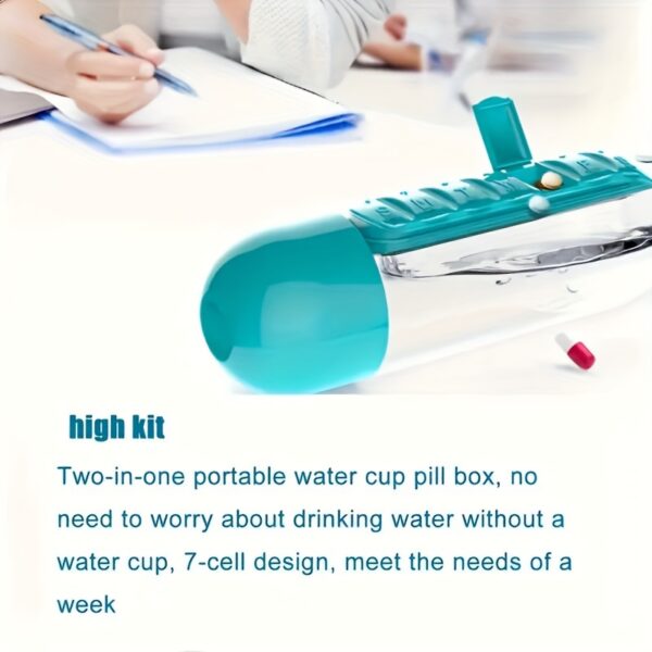 Creative Two-in-one Medicine Box Water Cup Seven-day Divided Outdoor Portable Water Bottle One-week Medicine Box Cup - Image 8