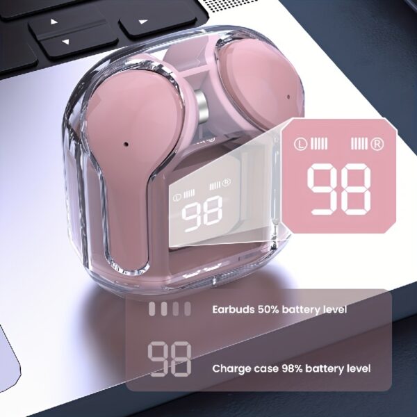 Transparent Wireless Earbuds Wireless 5.3 Headphones with ENC Noise Canceling Earphones, HiFi Dual Stereo Microphone Mini In-Ear Earbuds with Charging Case And LED Digital Display Sports Headset, Wireless Earbuds, Noise Canceling, HiFi, Sports Headset - Image 10