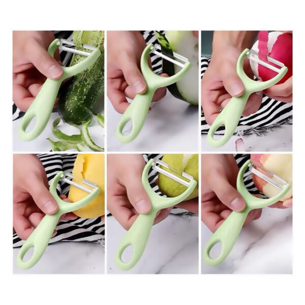 Stainless Steel Peeler, Ergonomic Handle, Easy Grip, Durable Kitchen Tool, Food-Safe Polypropylene Body, for Potatoes, Cabbage, Melons, Dishwasher Safe - Image 2