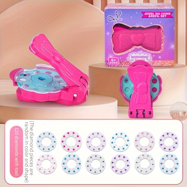 Hair Jewels Stamper DIY Set, Radiance Collection with Glam Styling Tool, Artificial rhinestones, Load Click Glitter Anything, Birthday Halloween Christmas Thanksgiving Day Toy Gift for Girls - Image 5