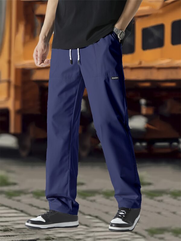 Mens Regular Fit Straight Leg Polyester Joggers - Soft, Breathable, and Comfortable Casual Sweatpants for Spring and Fall - Machine Washable and Easy Care - Image 4